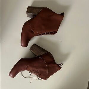 Brown Suede Fringe Heeled Boots